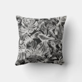 白黒の熱帯葉 クッション (裏面)