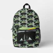 白黒の熱帯蝶 プリントバックパック (正面)