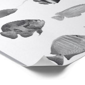 白黒の熱帯魚プリント可能アート ポスター (角)