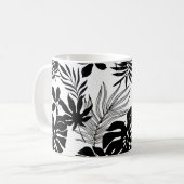 白黒の熱帯:シルエット自然 コーヒーマグカップ (正面左)