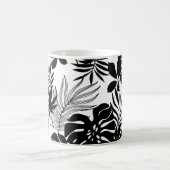 白黒の熱帯:シルエット自然 コーヒーマグカップ (中央)