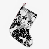 白黒の熱帯:シルエット自然 スモールクリスマスストッキング (正面 (吊り時))