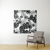 白黒の熱帯：シルエット自然 タペストリー (インサイチュ)