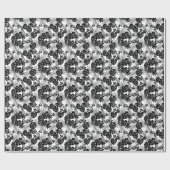 白黒の熱帯：シルエット自然 ラッピングペーパー (フラット)