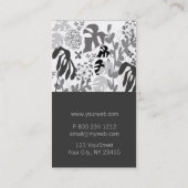 白黒の熱帯Monsteraの植物のイラストレーション 名刺 (裏面)
