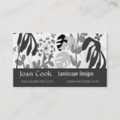 白黒の熱帯Monsteraの植物のイラストレーション 名刺 (正面)