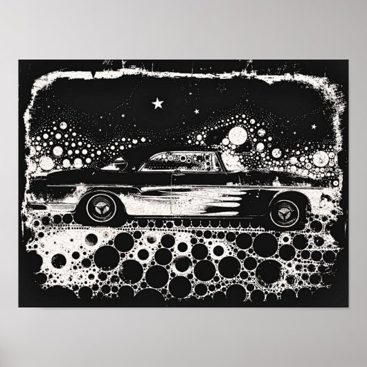 白黒の燃えたポスタクラシックー ポスター (正面)