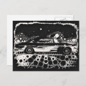 白黒の燃えクラシック葉書 ポストカード (正面/裏面)