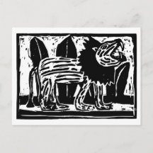 白黒の燃え盛るライオンリノカット