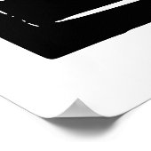 白黒の燃え盛るライオンリノカット ポスター (角)