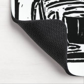 白黒の燃え盛るライオンリノカット マウスパッド (コーナー)