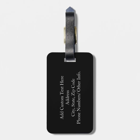 白黒の父の単語コラージュ ラゲッジタグ (裏面縦)