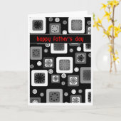 白黒の父の日 カード (黄色い花)