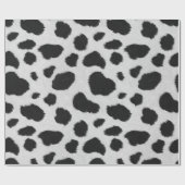 白黒の牛のフェイク毛 ラッピングペーパー (フラット)