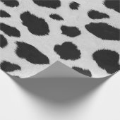 白黒の牛のフェイク毛 ラッピングペーパー (角)