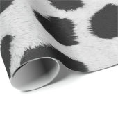 白黒の牛のフェイク毛 ラッピングペーパー (ロールコーナー)