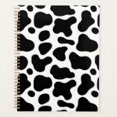 白黒の牛のプリントスパイラルノートブック プランナー手帳 (正面)