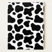 白黒の牛のプリントスパイラルノートブック プランナー手帳 (裏面)