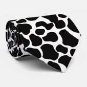 白黒の牛のプリントネクタイ ネクタイ (ロール)