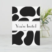 白黒の牛のプリントパターン。 招待状 (スタンド正面)