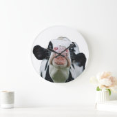 白黒の牛の壁時計 ラージ壁時計 (ホーム)