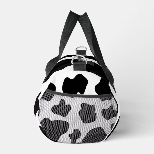 白黒の牛の斑点のパターンのダッフルバッグ ダッフルバッグ (右)