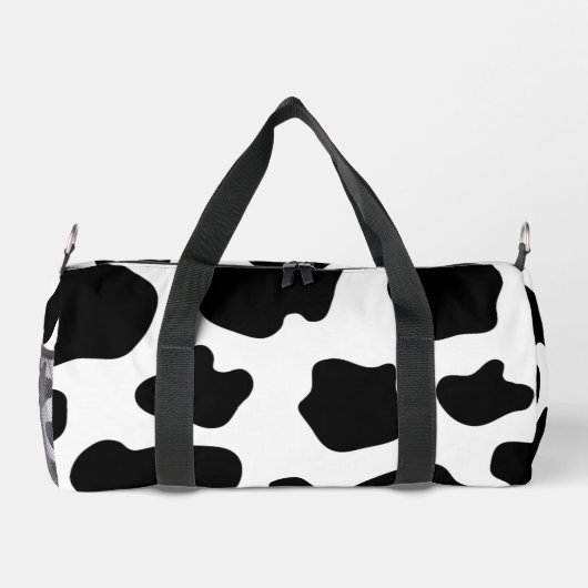 白黒の牛の斑点のパターンのダッフルバッグ ダッフルバッグ (裏面)