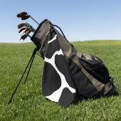 白黒の牛の斑点のパターン ゴルフタオル (グリーン)