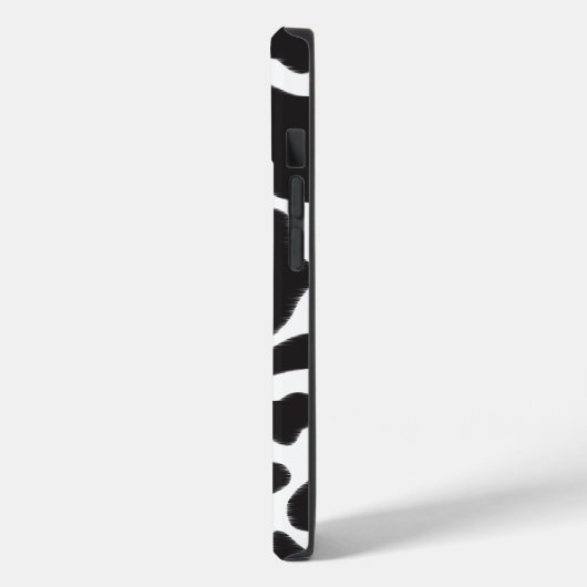 白黒の牛の斑点の動物のパターンのモノグラム Case-Mate iPhoneケース (裏面 / 左)