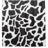 白黒の牛の斑点の動物パターン シャワーカーテン (正面)