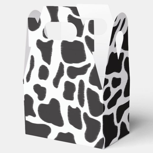 白黒の牛の斑点の動物パターン フェイバーボックス (オープン)