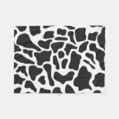 白黒の牛の斑点の動物パターン フリースブランケット (正面(横))
