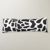 白黒の牛の斑点の動物パターン ボディピロー (裏面)