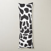 白黒の牛の斑点の動物パターン ボディピロー (裏面 (縦))