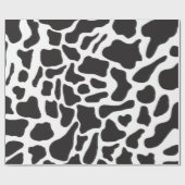 白黒の牛の斑点の動物パターン ラッピングペーパー (フラット)