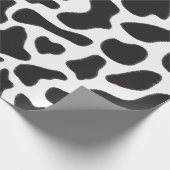 白黒の牛の斑点の動物パターン ラッピングペーパー (角)