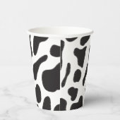白黒の牛の斑点の動物パターン 紙コップ (右)