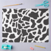 白黒の牛の斑点の動物パターン 薄葉紙 (クラフト)