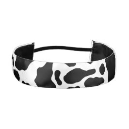 白黒の牛の斑点アニマルプリントパターン アスレチックヘッドバンド