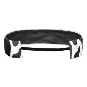 白黒の牛の斑点アニマルプリントパターン アスレチックヘッドバンド (裏面)