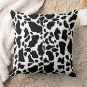 白黒の牛の斑点アニマルプリントパターン クッション (ブランケット)