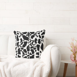 白黒の牛の斑点アニマルプリントパターン クッション
