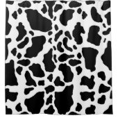 白黒の牛の斑点アニマルプリントパターン シャワーカーテン (正面)
