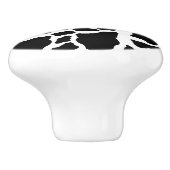 白黒の牛の斑点アニマルプリントパターン セラミックノブ (側面)