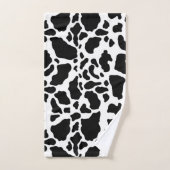 白黒の牛の斑点アニマルプリントパターン バスタオルセット (ハンドタオル)