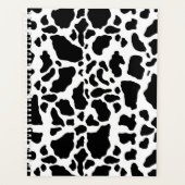 白黒の牛の斑点アニマルプリントパターン プランナー手帳 (正面)