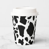 白黒の牛の斑点アニマルプリントパターン 紙コップ (裏面)