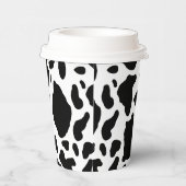 白黒の牛の斑点アニマルプリントパターン 紙コップ (右)