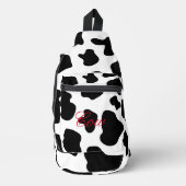 白黒の牛の斑点クロスボディスリングバッグ スリングバッグ (正面)