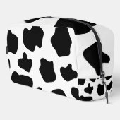 白黒の牛の斑点パターン化粧品バッグ ドップキット (右コーナー)